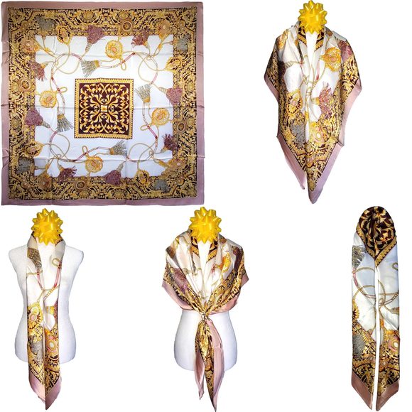 NWT Genuine 100% Mulberry Silk Satin Scarf 42 x42 Large Square Shawl 59341