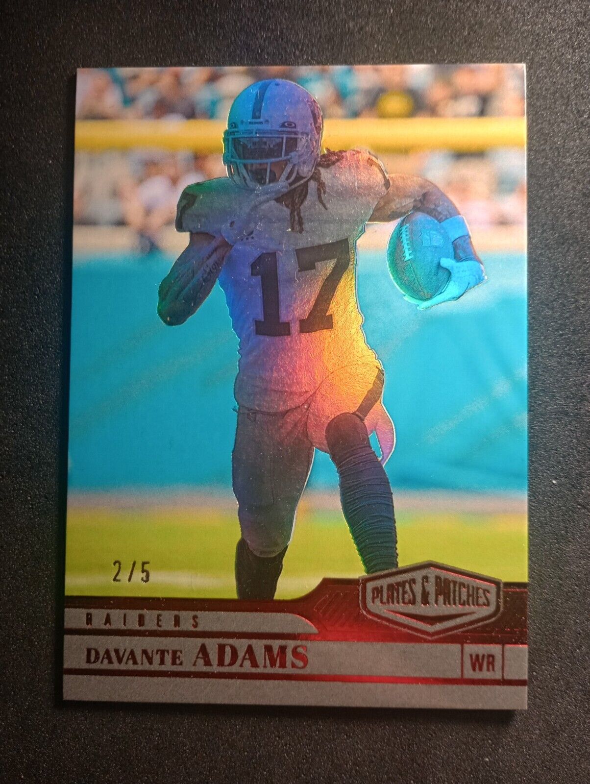 Davante Adams - Numbered 2/5 - Rare - 2023 Panini Plates & Patches - Red - Mint