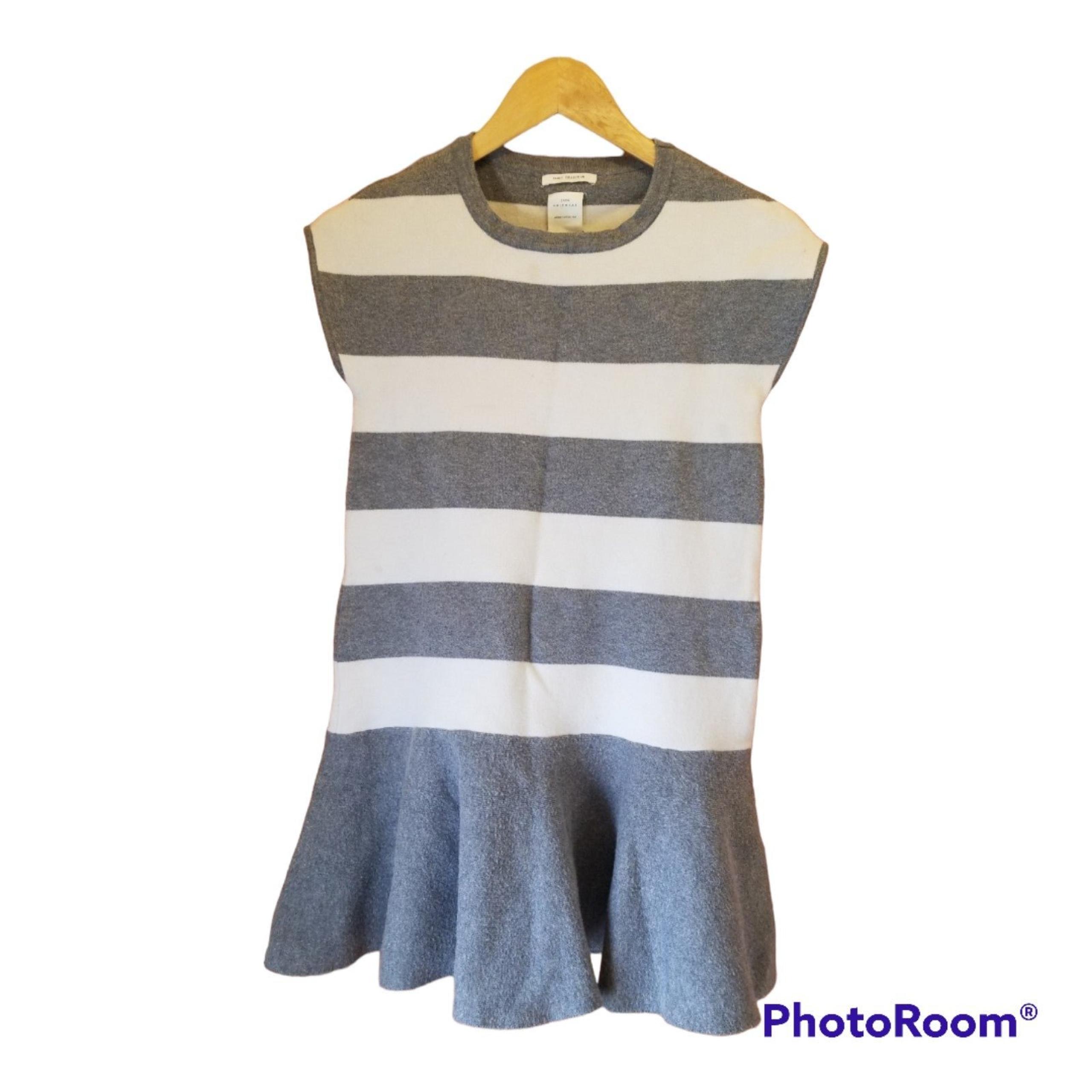 Zara Knitwear Fancy Collection winter collection sleeveless stripes dress