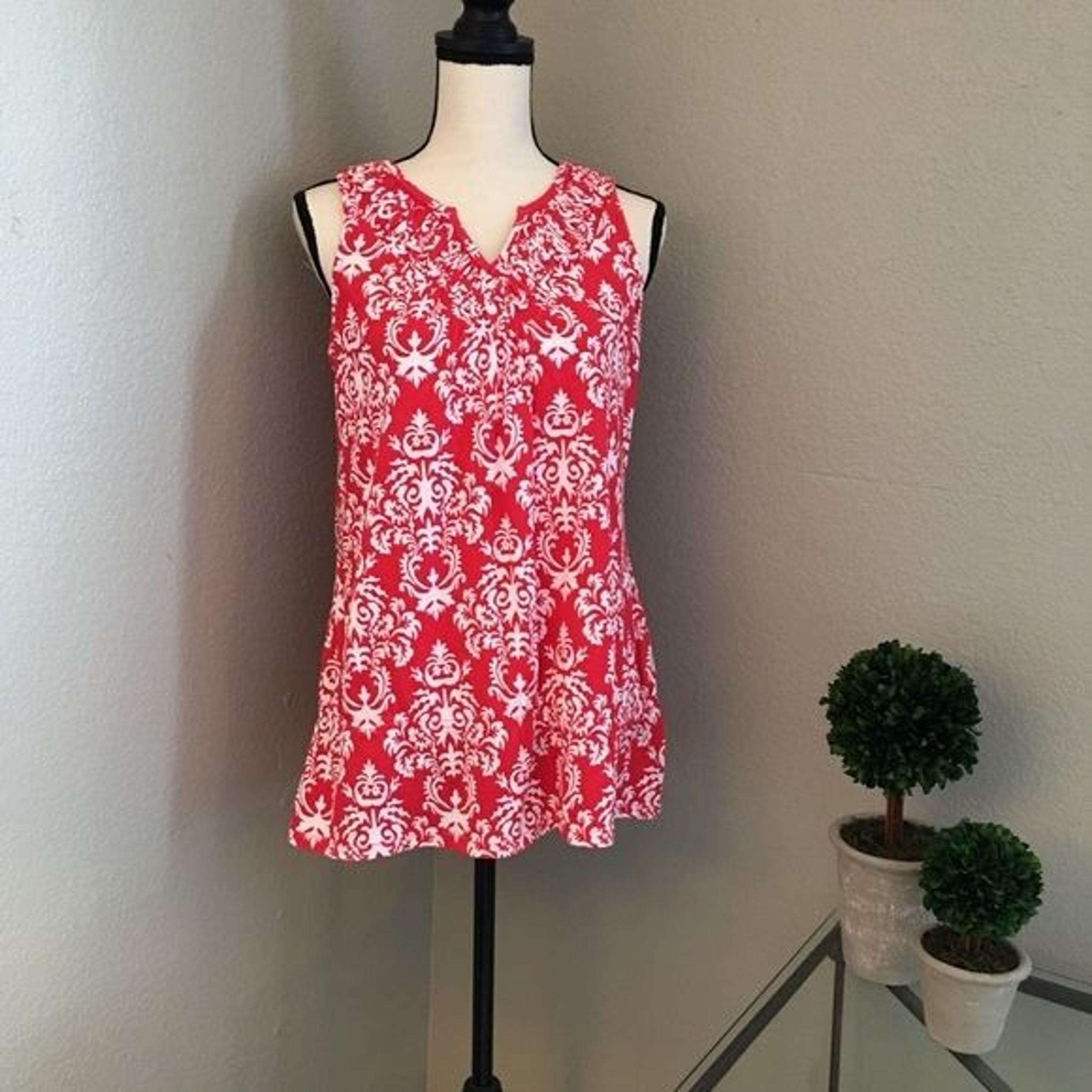 Merona Red and White Print Tunic