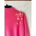 Upcycled Pink Cashmere Sweater – Hand-Embroidered & Crochet Floral Details