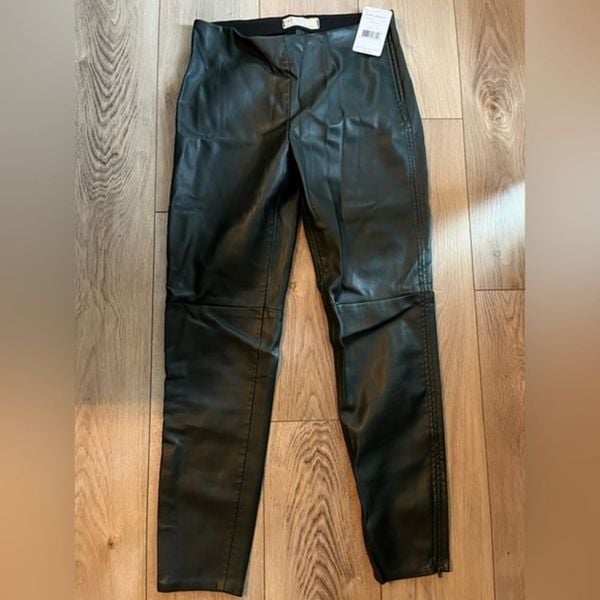 Free people faux leather ankle zip pants
