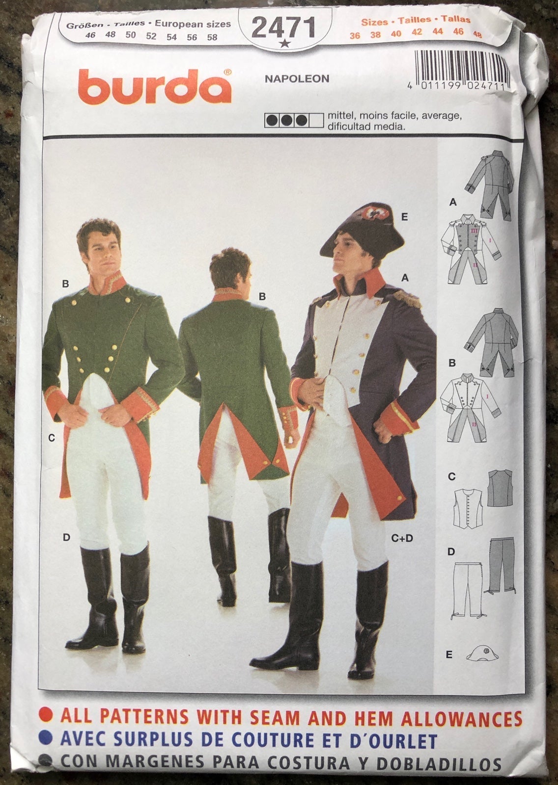 (((SOLD))) Burda (Napoleon Jacket) Pattern #2471