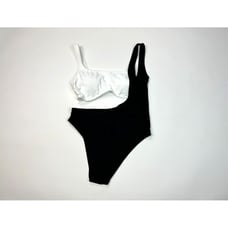 Abercrombie Fitch Brazilian High Leg One-piece Swimsuit Women M NWT Nylon Black