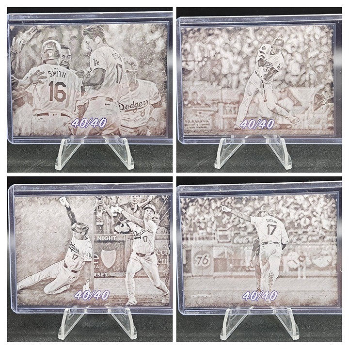 Shohei Ohtani Los Angeles Dodgers Lot Set of 8 40/40 art cards each numbered 1/1