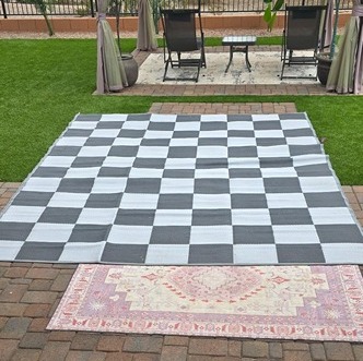 Outdoor Rugs 5x8 Waterproof for Patios Clearance, Plastic Straw Mats