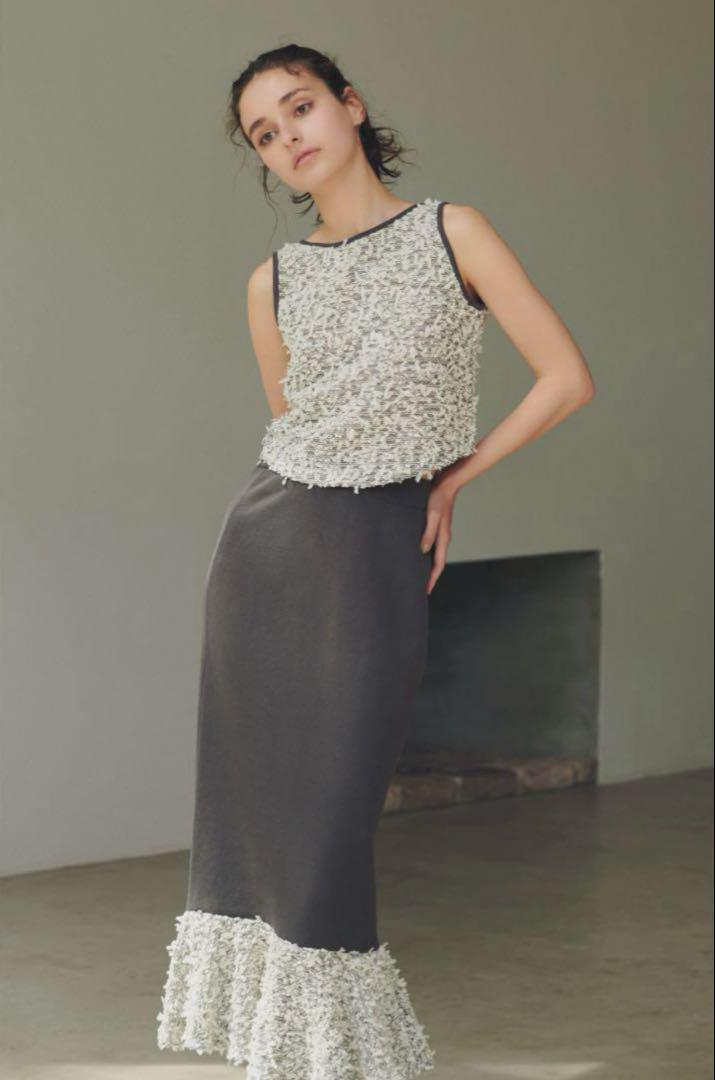 Aimeine Ribbon Tweed Mix Knit Set-up