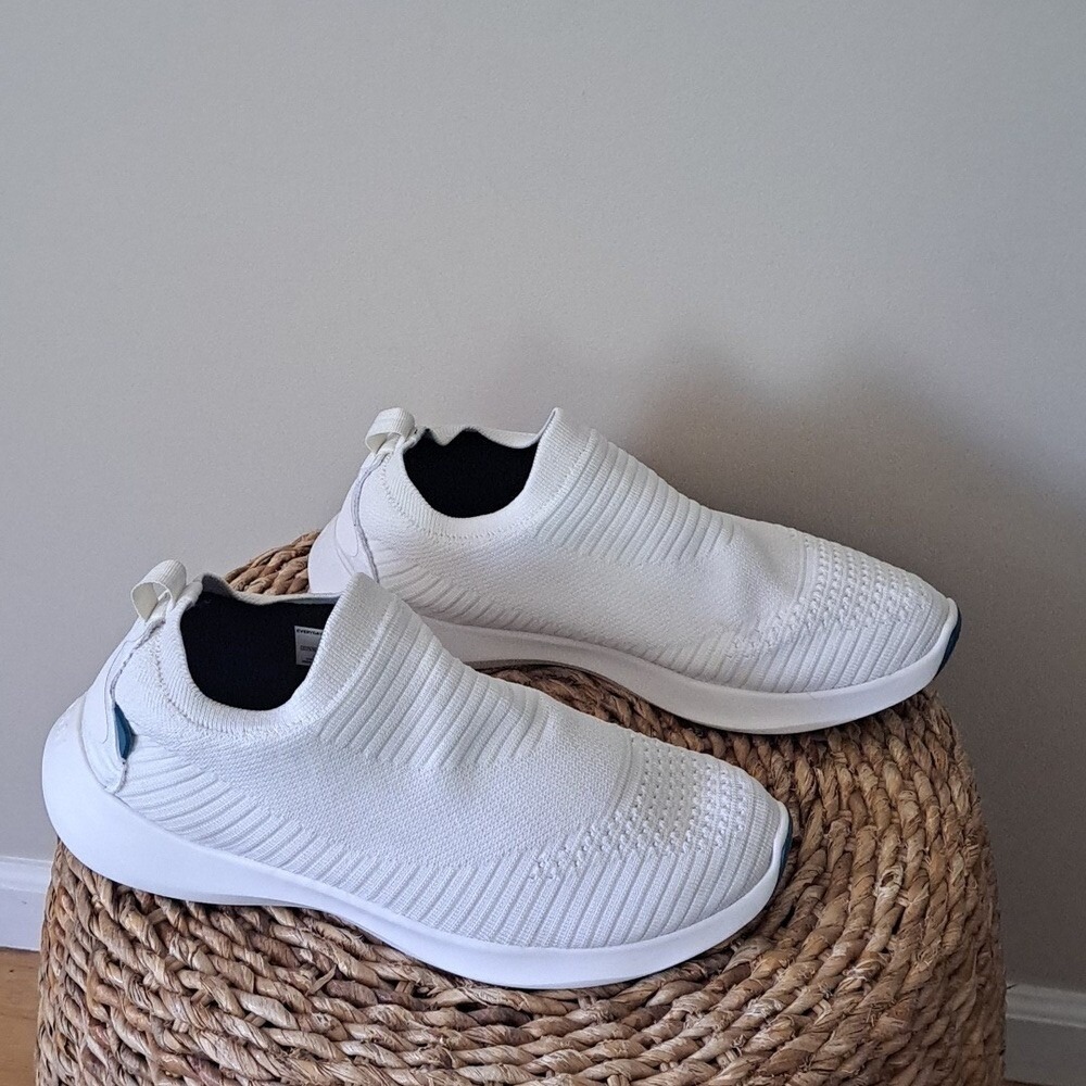 Vessi Mens Everyday Move White Stretch Slip-On Sock Comfort Sneakers S-10