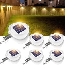 Backyard Lights 6 Pack Solar Fence Lights with 9 LED Waterproof