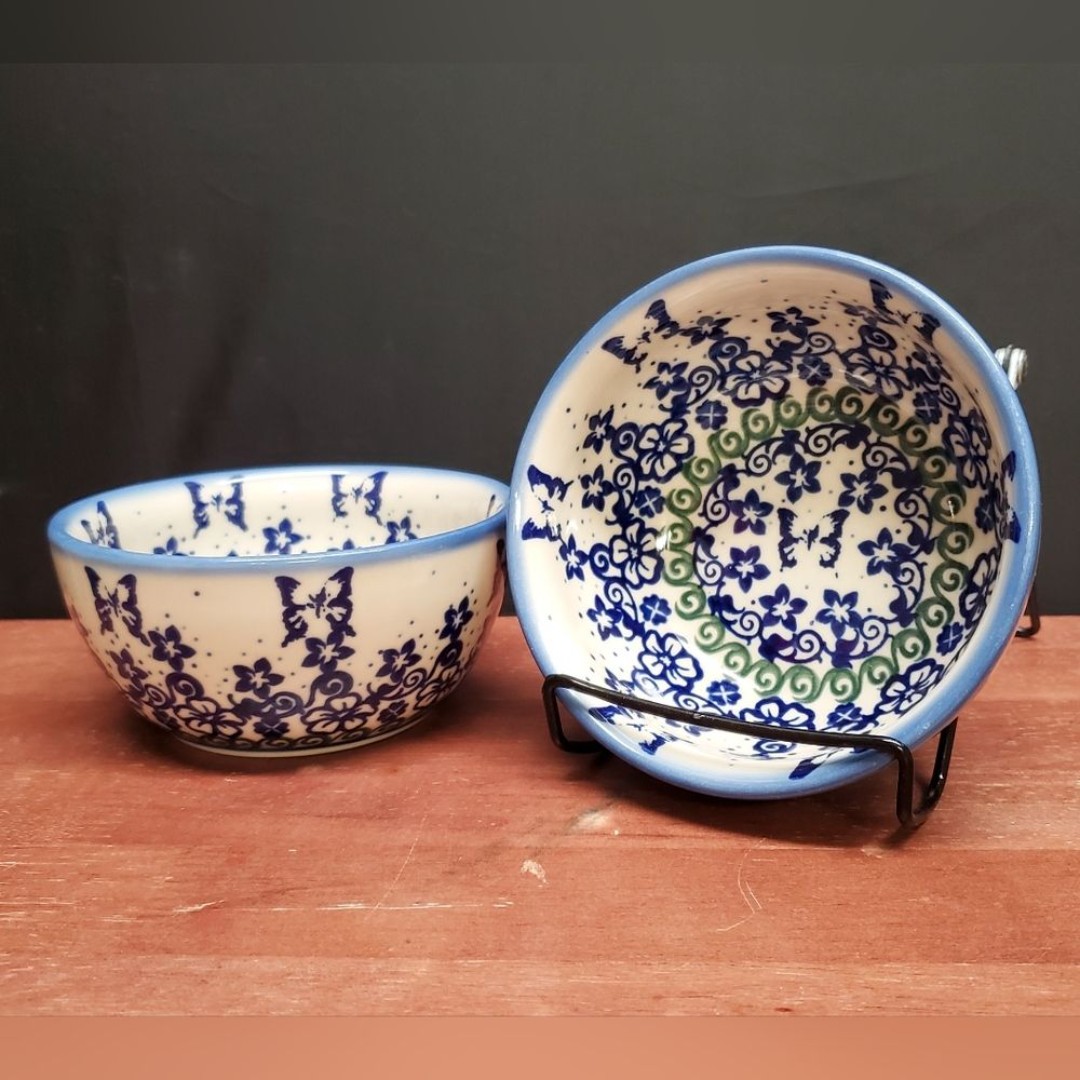 Polish Pottery UNIKAT ANDY Hand Signed Ice Cream or Cereal Bowls