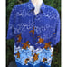 Mens Metro Hawaii Camp Shirt Sea Turtles Surf Vacation Button Front XL