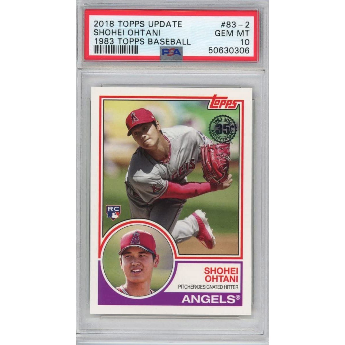 Graded 2018 Topps Shohei Ohtani #83-2 1983 Rookie Card PSA 10