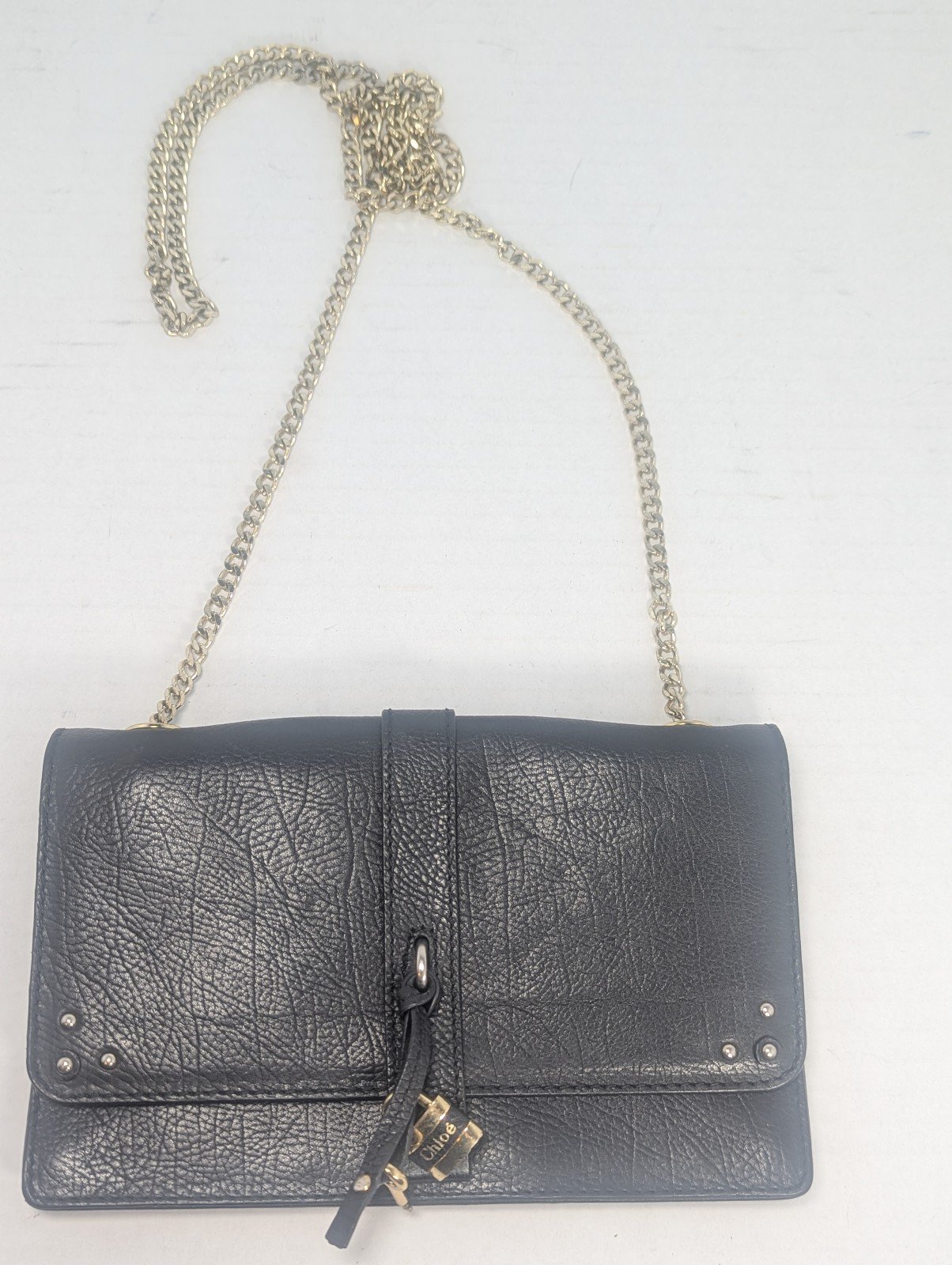 Chloe Calfskin Aurore Wallet on Chain Black