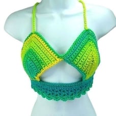 Handmade Peek-a-boo Napper brand crop top halter adjustable size small