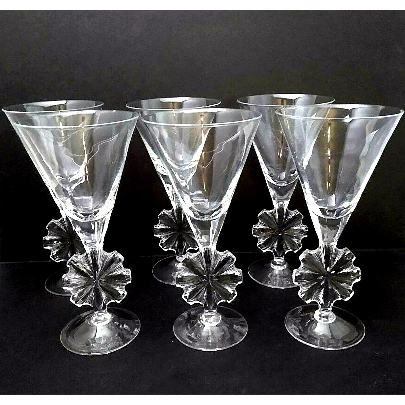 Rare Vtg Lenox Crystal Star Of David Christmas Water Goblets