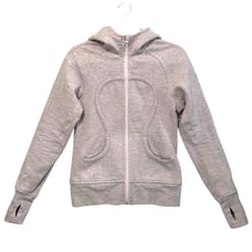 Lululemon Full Zip Scuba Hoodie Women's Sz 4 Silver Spoon Pig Pink Fleece Fitted