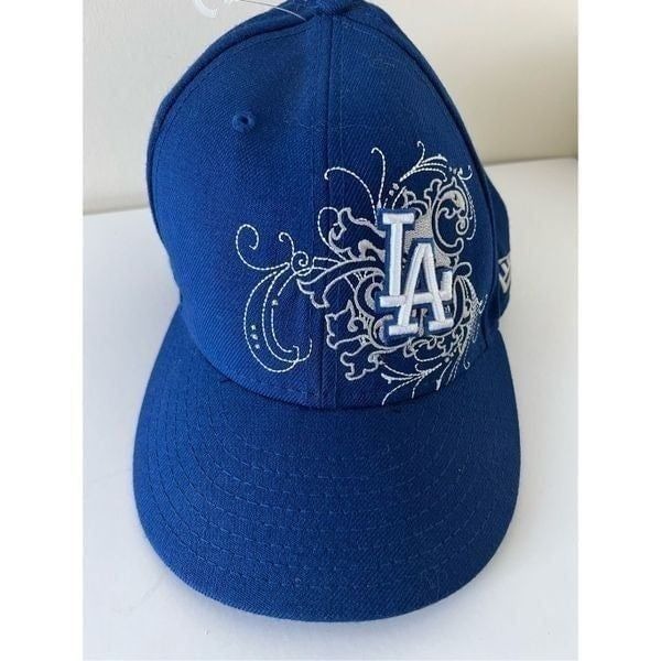 MLB NEW ERA 59fifty Los Angeles Dodgers paisley Hat Blue size 7 1/8