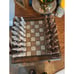 Vintage Hand Carved Malachite Stone Chess Set Spaniards & Aztec, Complete Rare