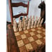 Vintage Hand Carved Malachite Stone Chess Set Spaniards & Aztec, Complete Rare