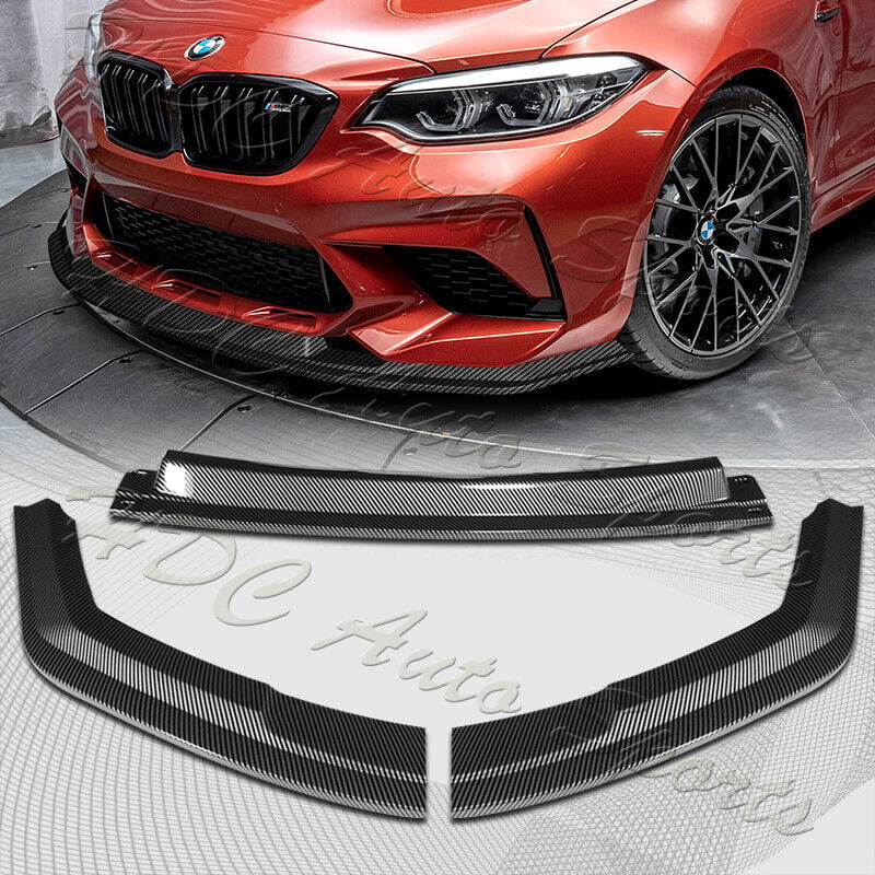 For 2016-2020 BMW M2 F87 RA-Style Carbon Look Front Bumper Spoiler Splitter Lip