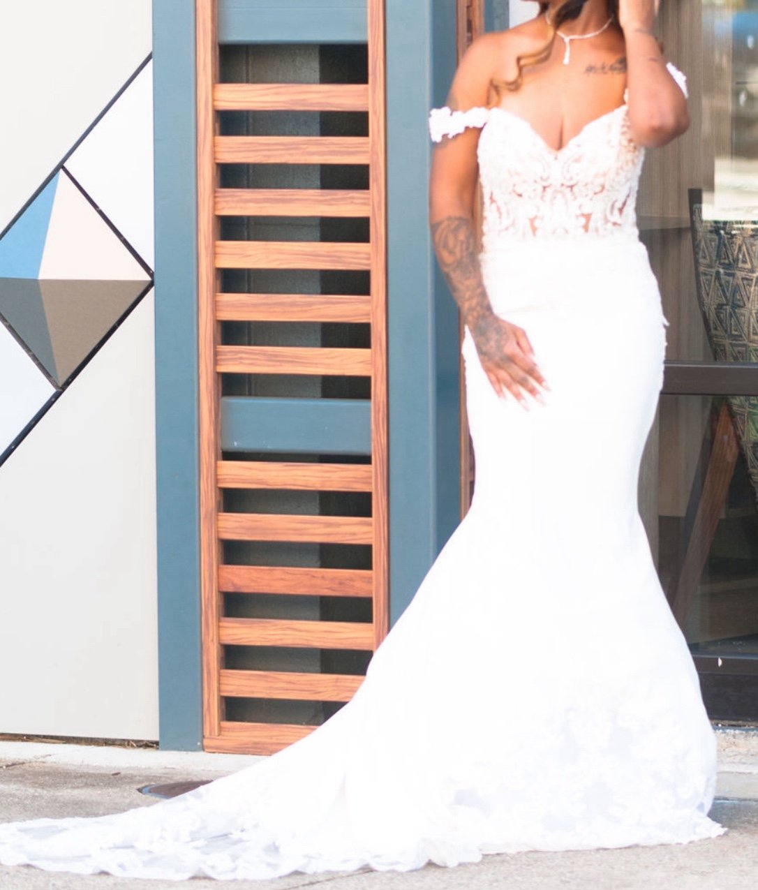 Galina SIGNATURE-Altered Dress in Photos Lace Beaded Wedding Dress
