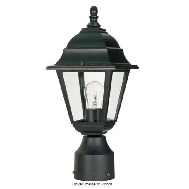 Harbor Lighting Traditional Outdoor Post Lantern Black Diecast Black Metal 50719