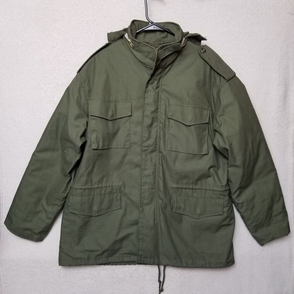 Green Vintage Rothco Ultra Force US ARMY Field Coat & Liner - Men's Large Reg.