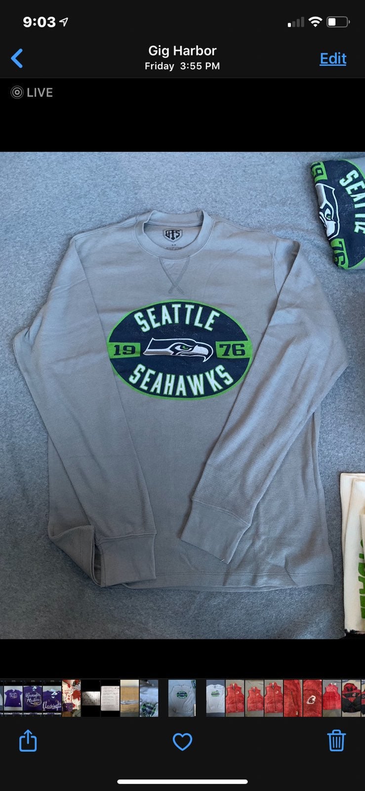NWT Seattle Seahawks thermal