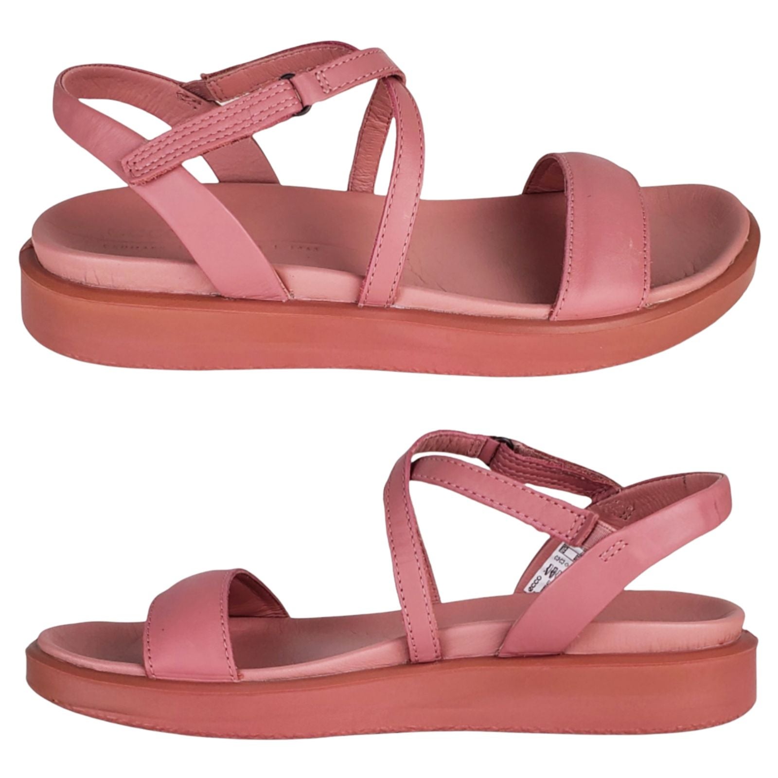New ecco flowt lx comfort cross strappy leather sandals rose droid Size 8