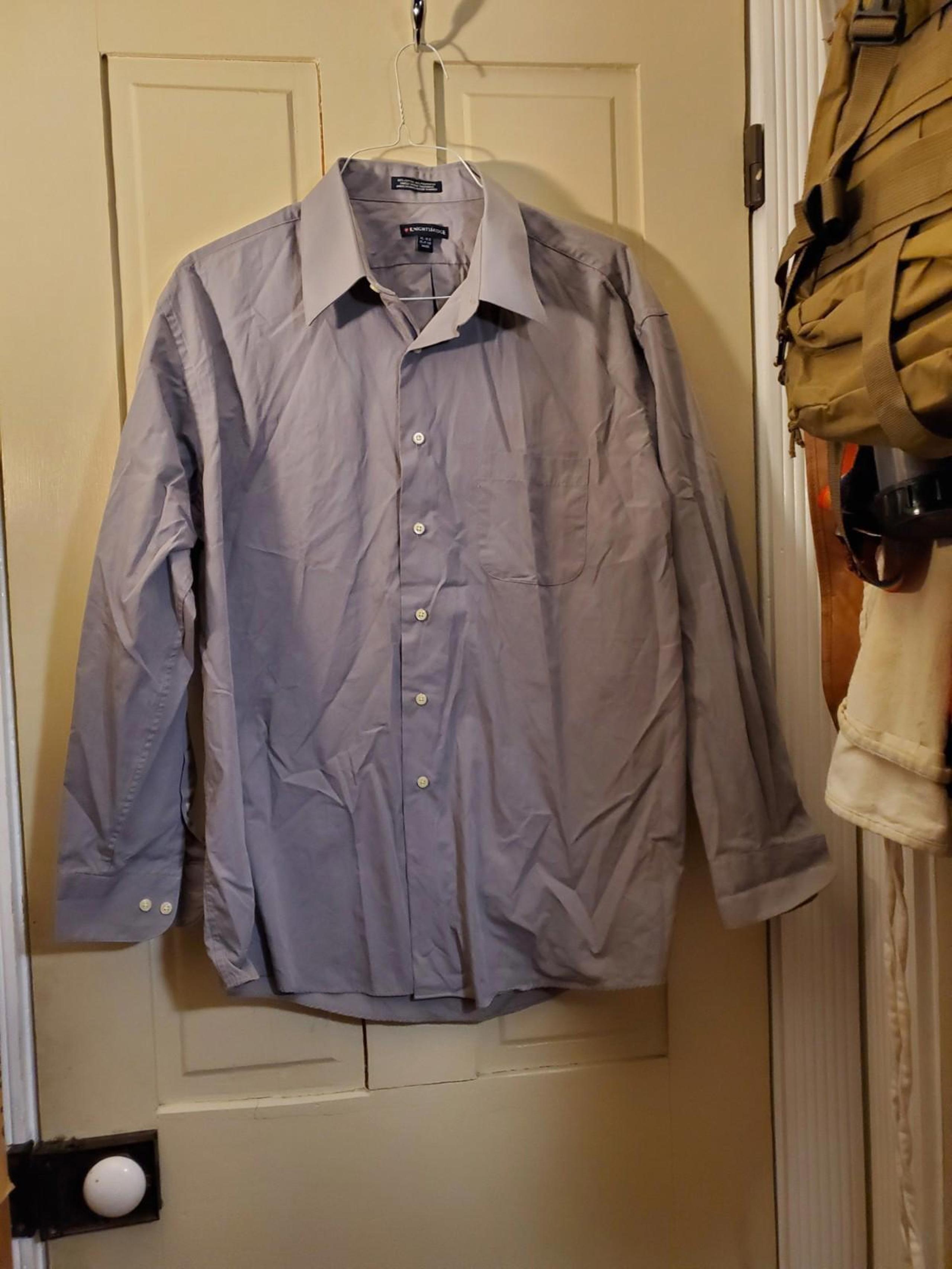 Knightsbridge Men's Dress Shirt XL Gray 17-17.5-34/35
