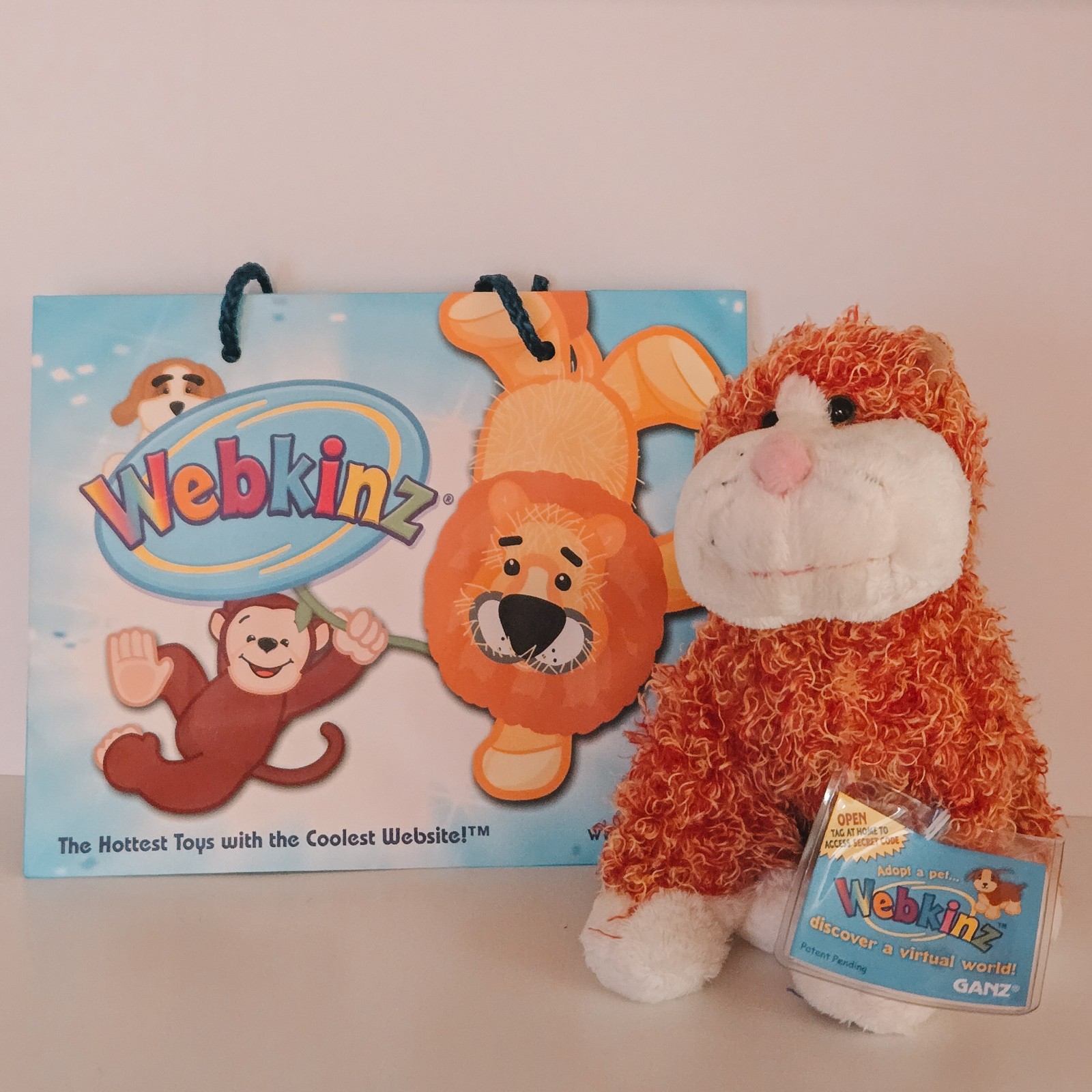 Webkinz CHEEKY CAT Original with Sealed Code and Rare Gift Bag