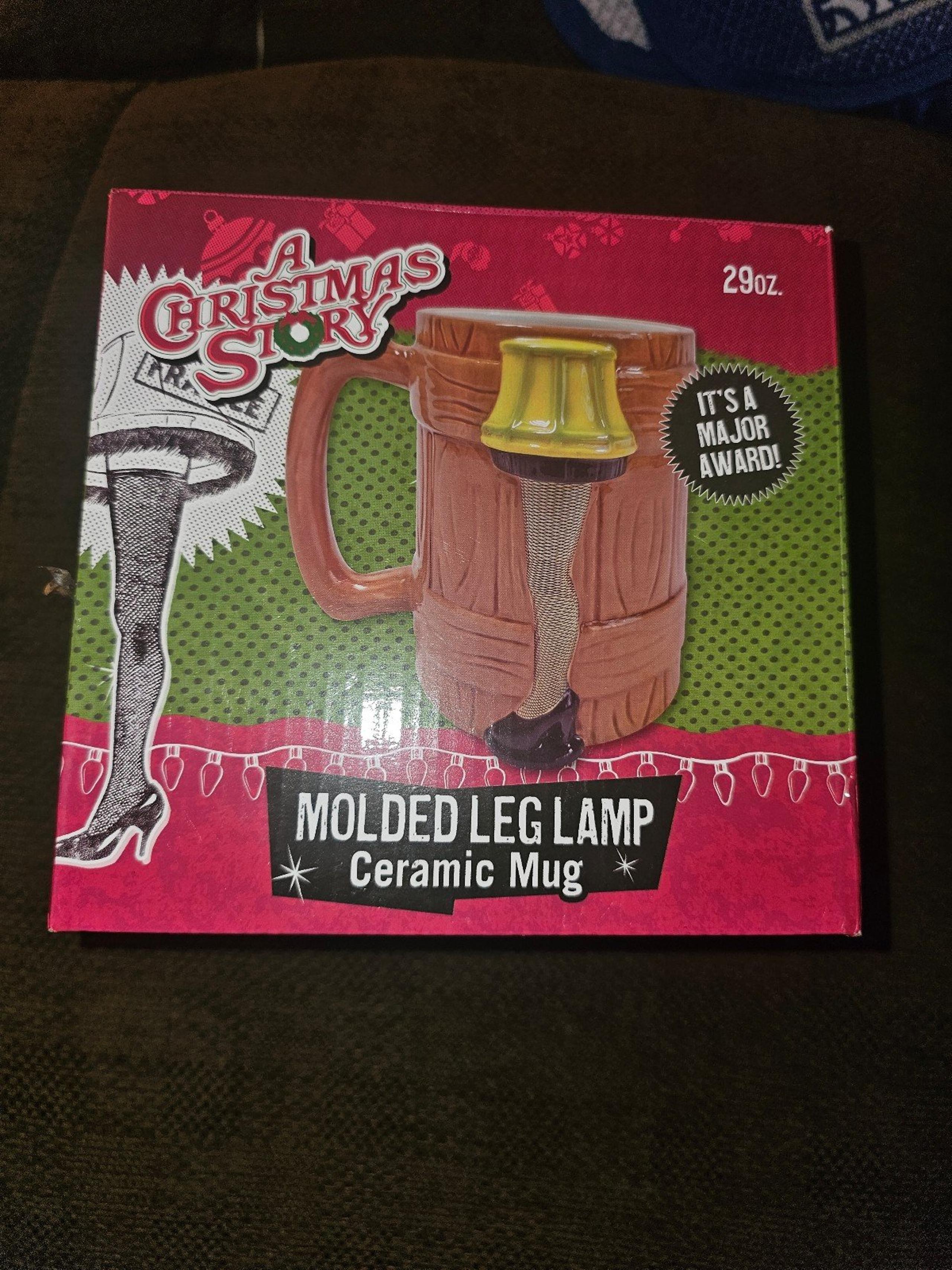 A Christmas Story Ceramic Molded Leg Lamp Coffee Mug 29 oz It's A Major Award