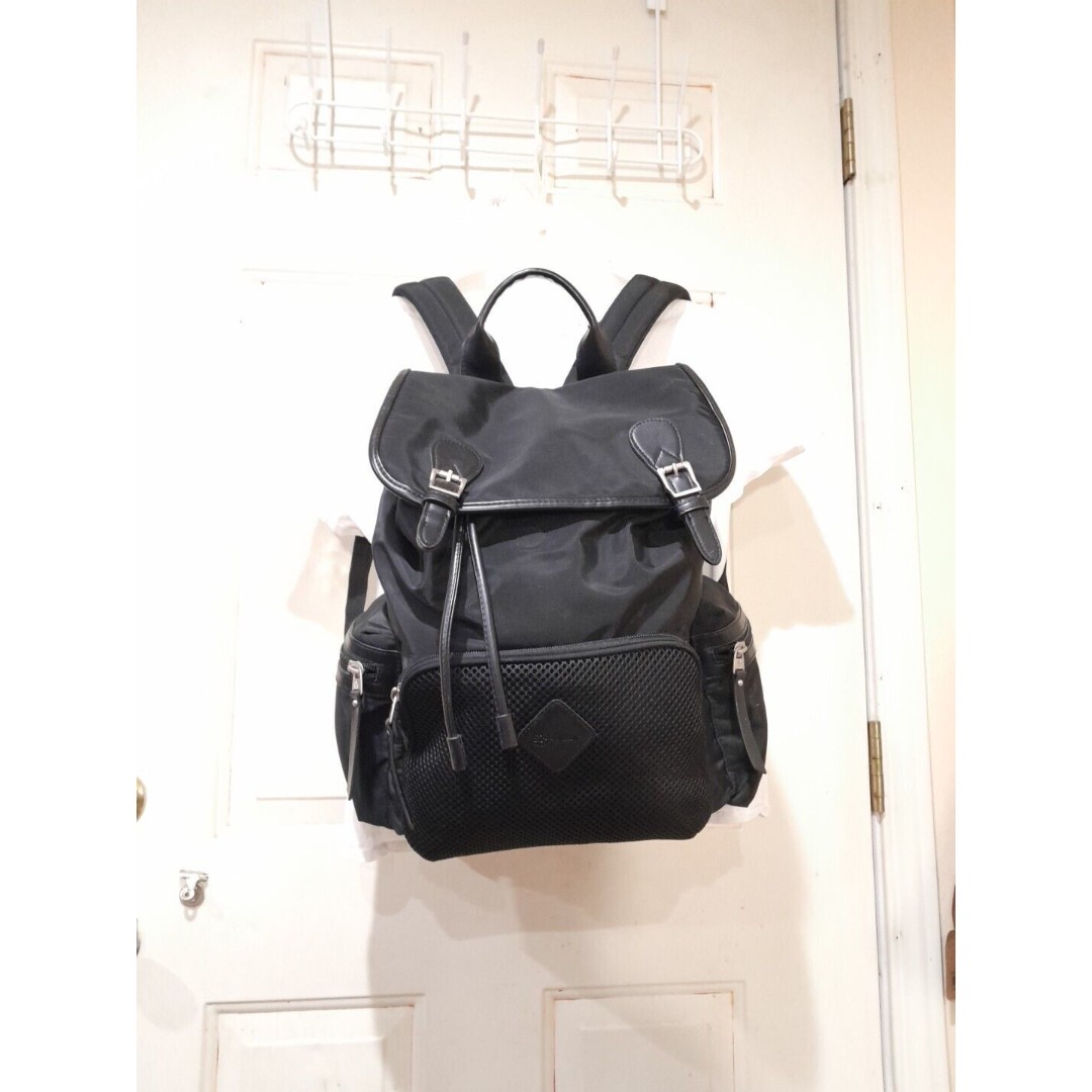 Ergo Baby Backpack, Deluxe Black Diaper Bag, Leather Trim