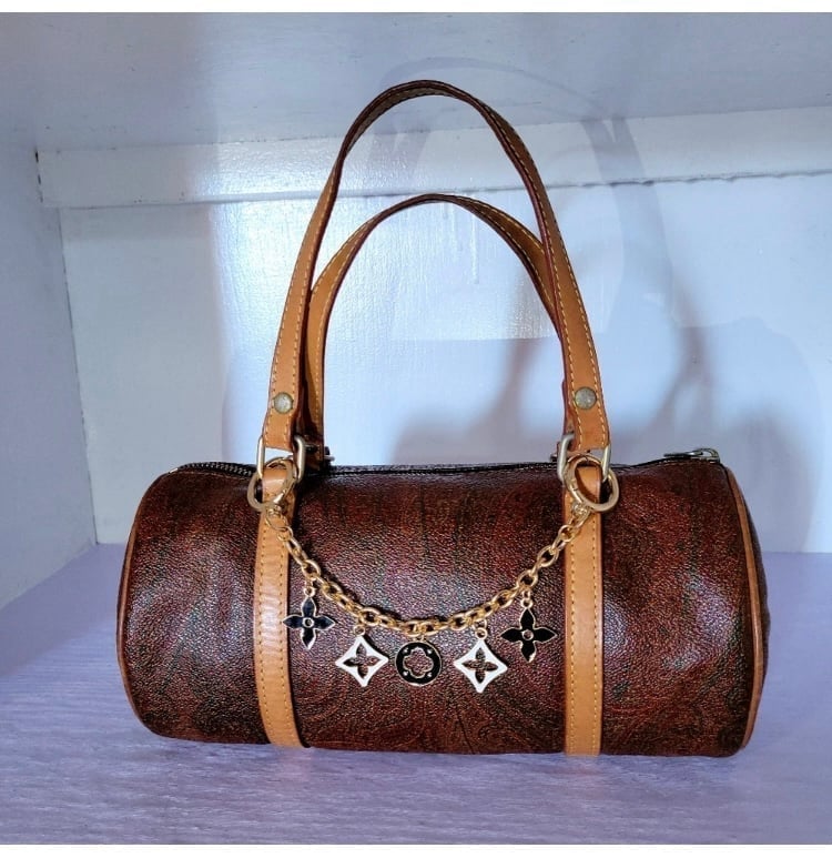 Etro Burgundy Paisley Cylinder Bag