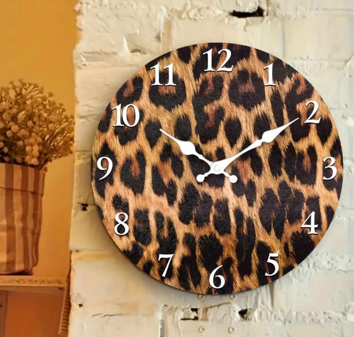 Leopard clock and rug bundle