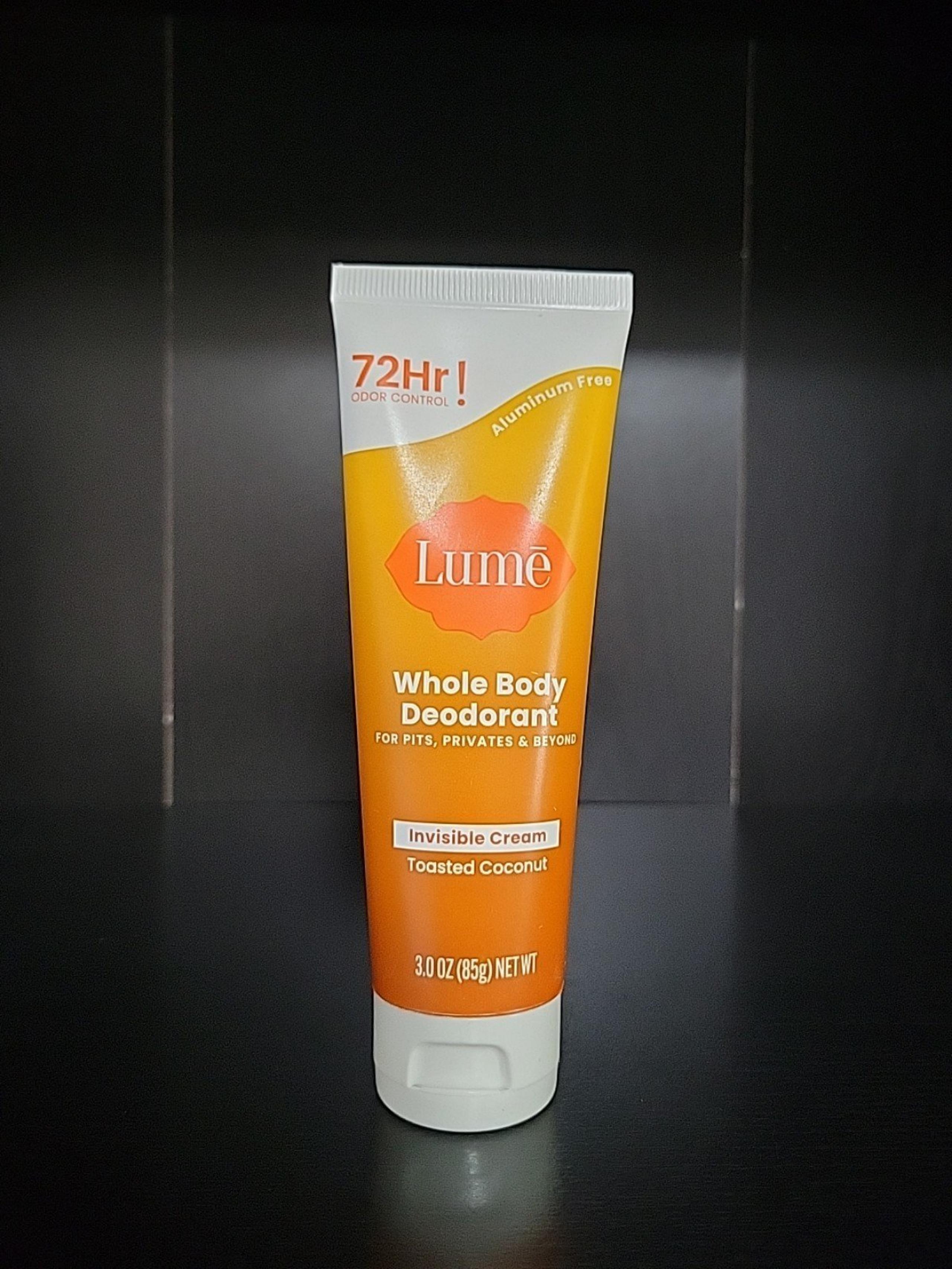 Lume Whole Body Deodorant Invisible Cream Toasted Coconut 3.0oz