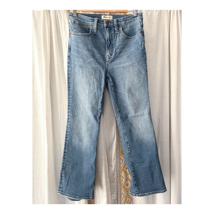 Madewell Cali Demi Boot Tencel Jeans (Size 28) Stretch Crop Mini Flare *DEFECT*