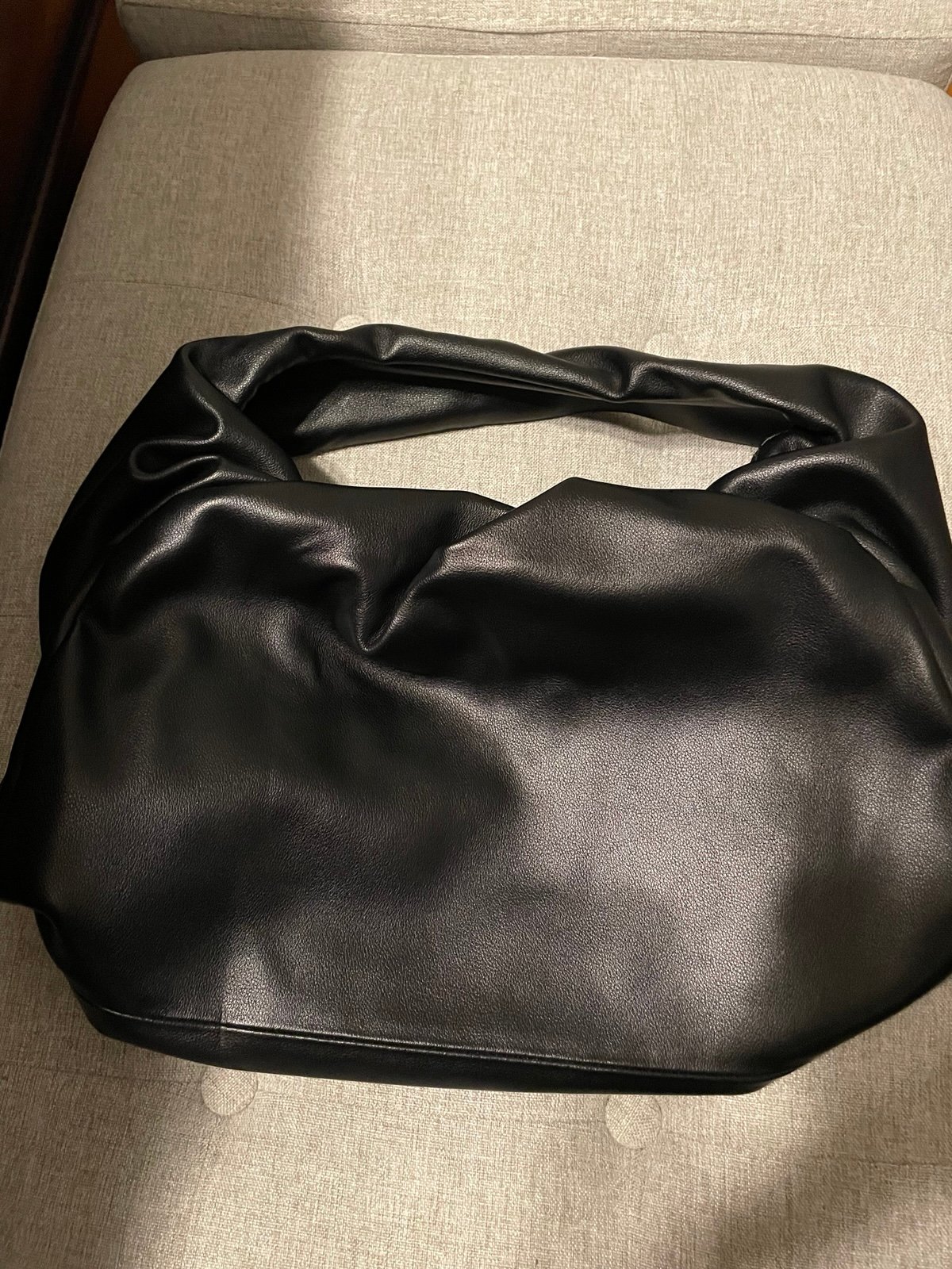 Popbae Leather Hobo Bag - Black