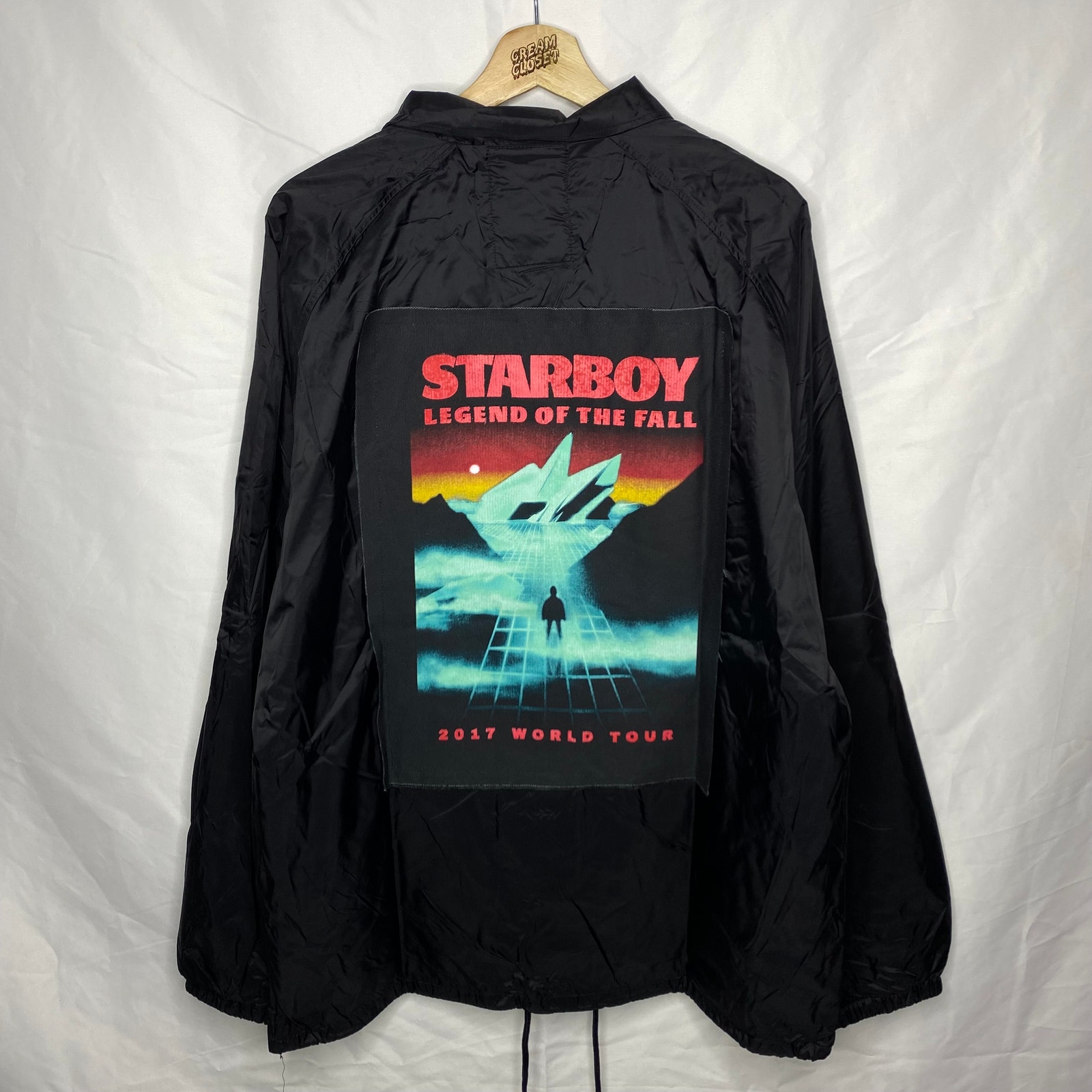 The Weeknd XO Starboy Legend of the Fall Tour Merch Coach Jacket in Black XXL