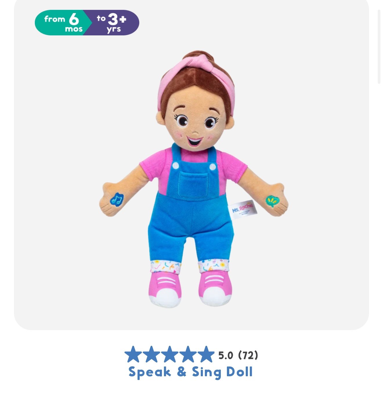 NWT Ms. Rachel speaks and sing doll