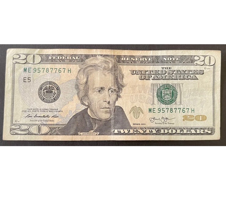 20 Dollar Bill Fancy Serial Number 4 Of A Kind ME 95787767 H