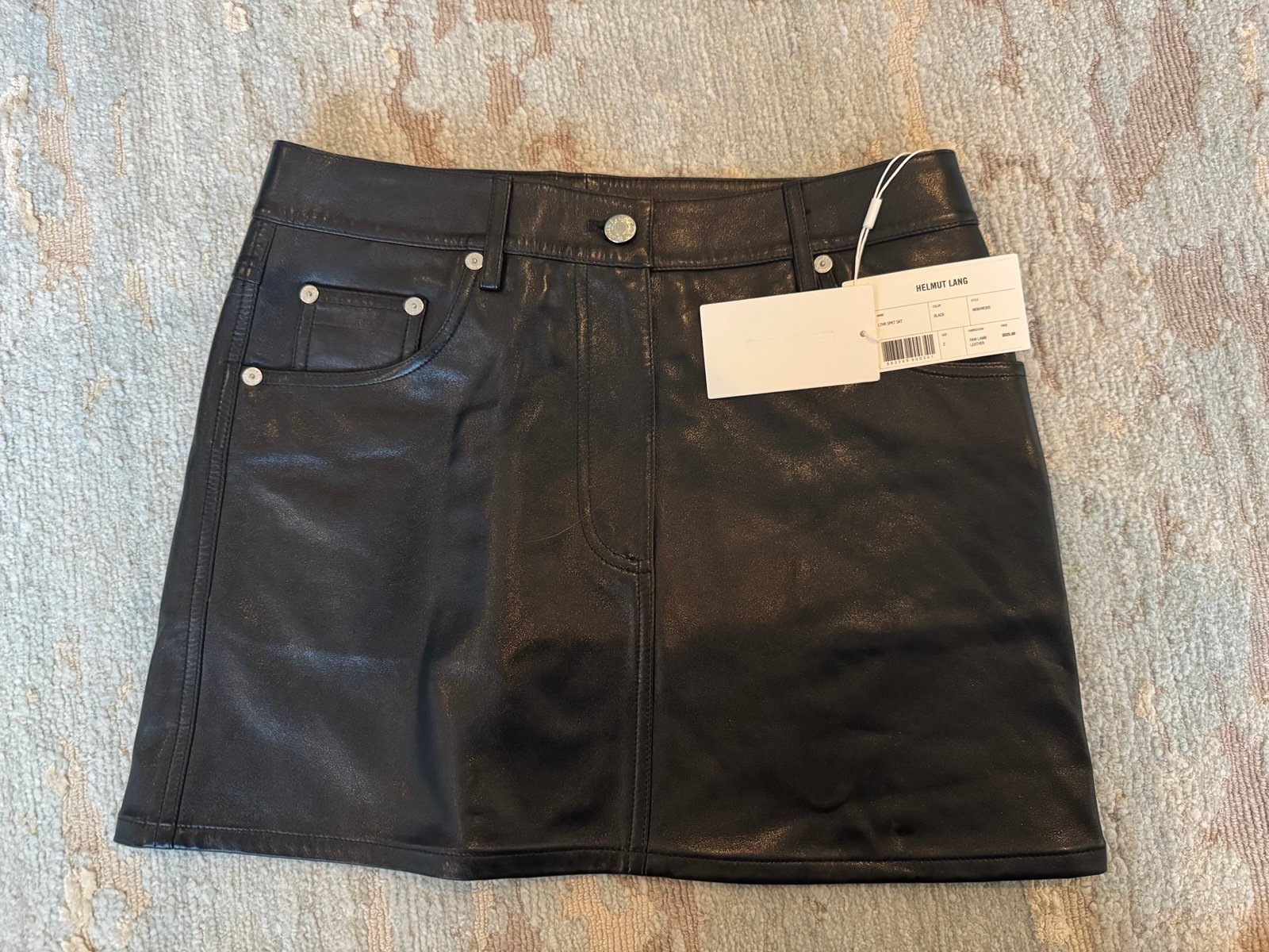 Helmut Lang leather mini skirt, new with tags