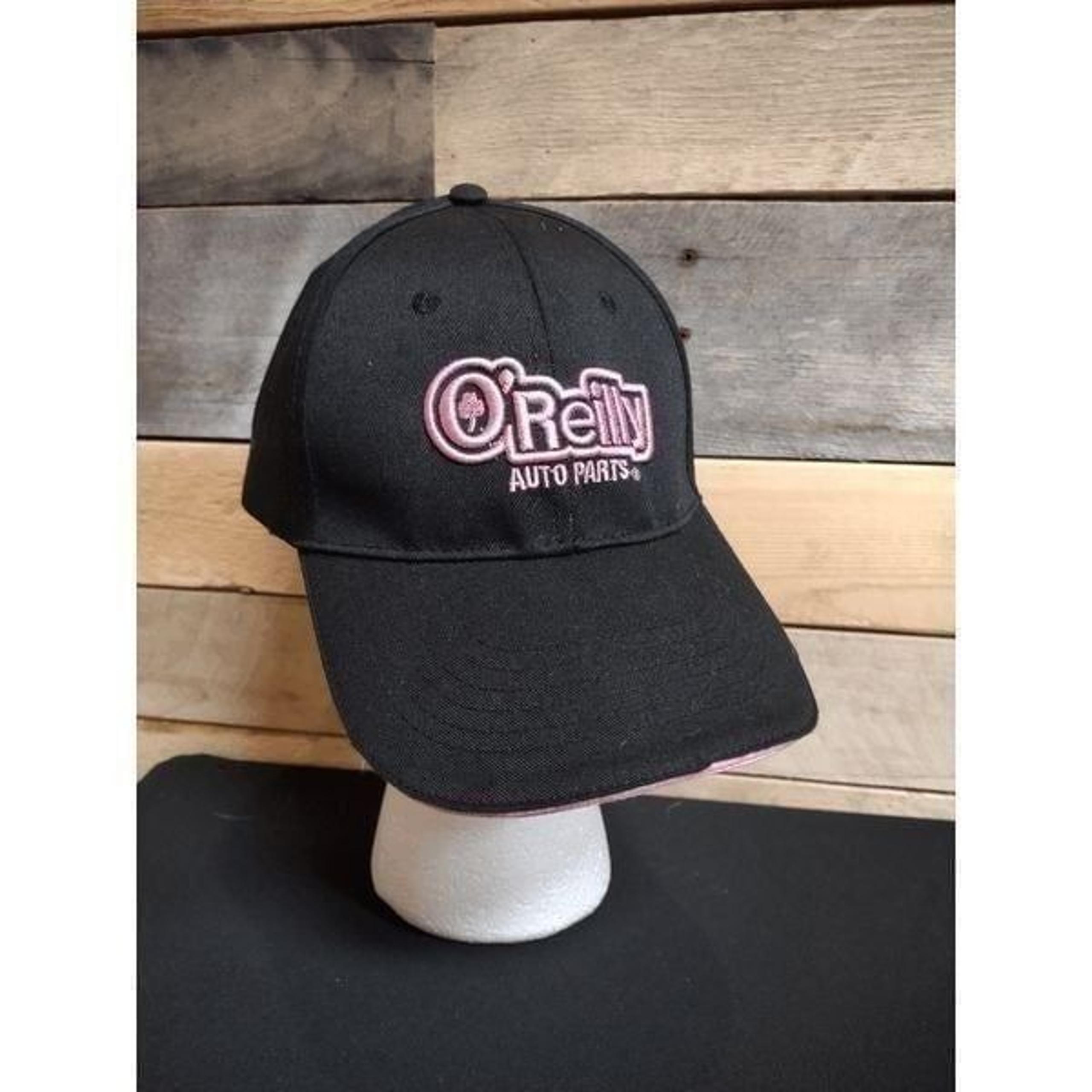 O'Reilly Auto Parts Black and Pink Adjustable Cap Hat