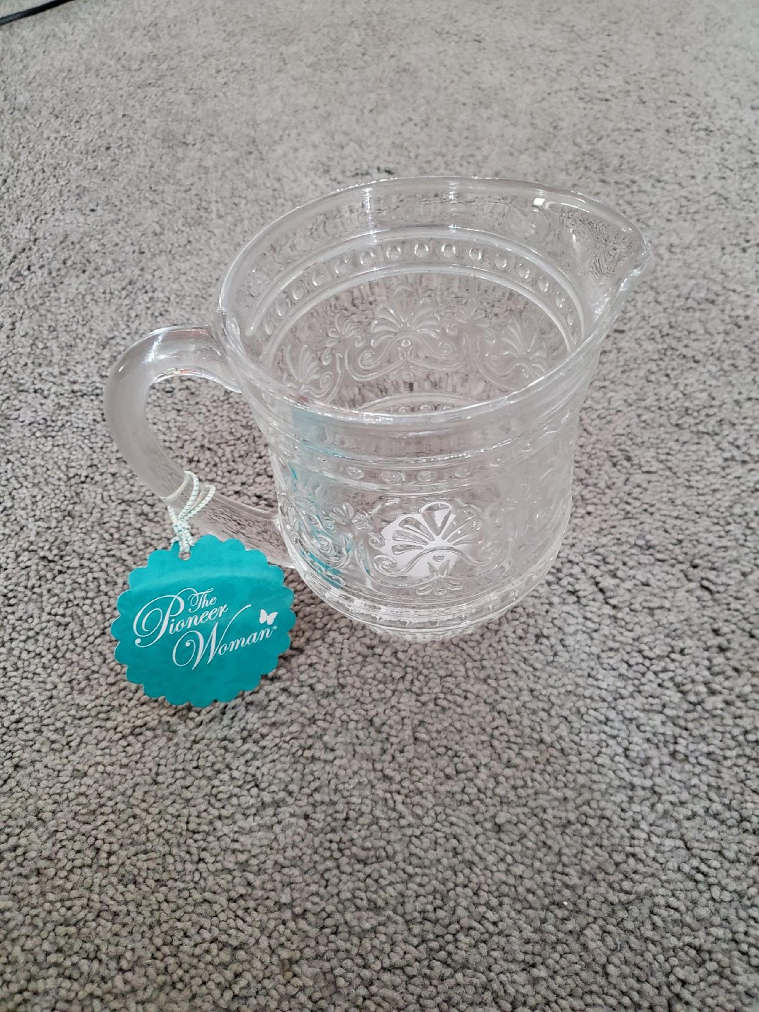 Pioneer Woman Cassie Special Edition Clear Embossed Pitcher  - New  - Glass
