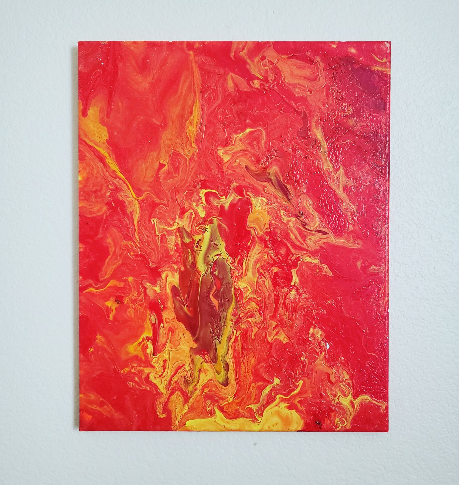 Fiery Acrylic Silicone Painting