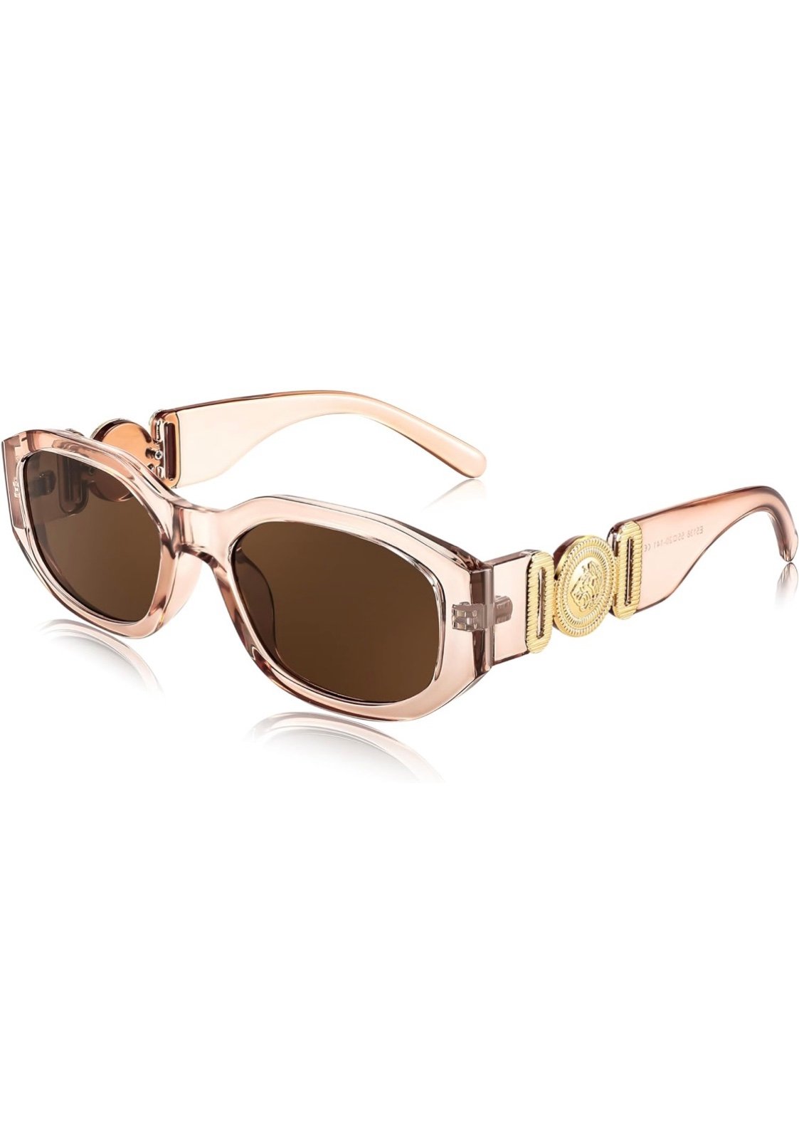 Sunglasses Iridescent Beige and Gold Medallion — Brand New!