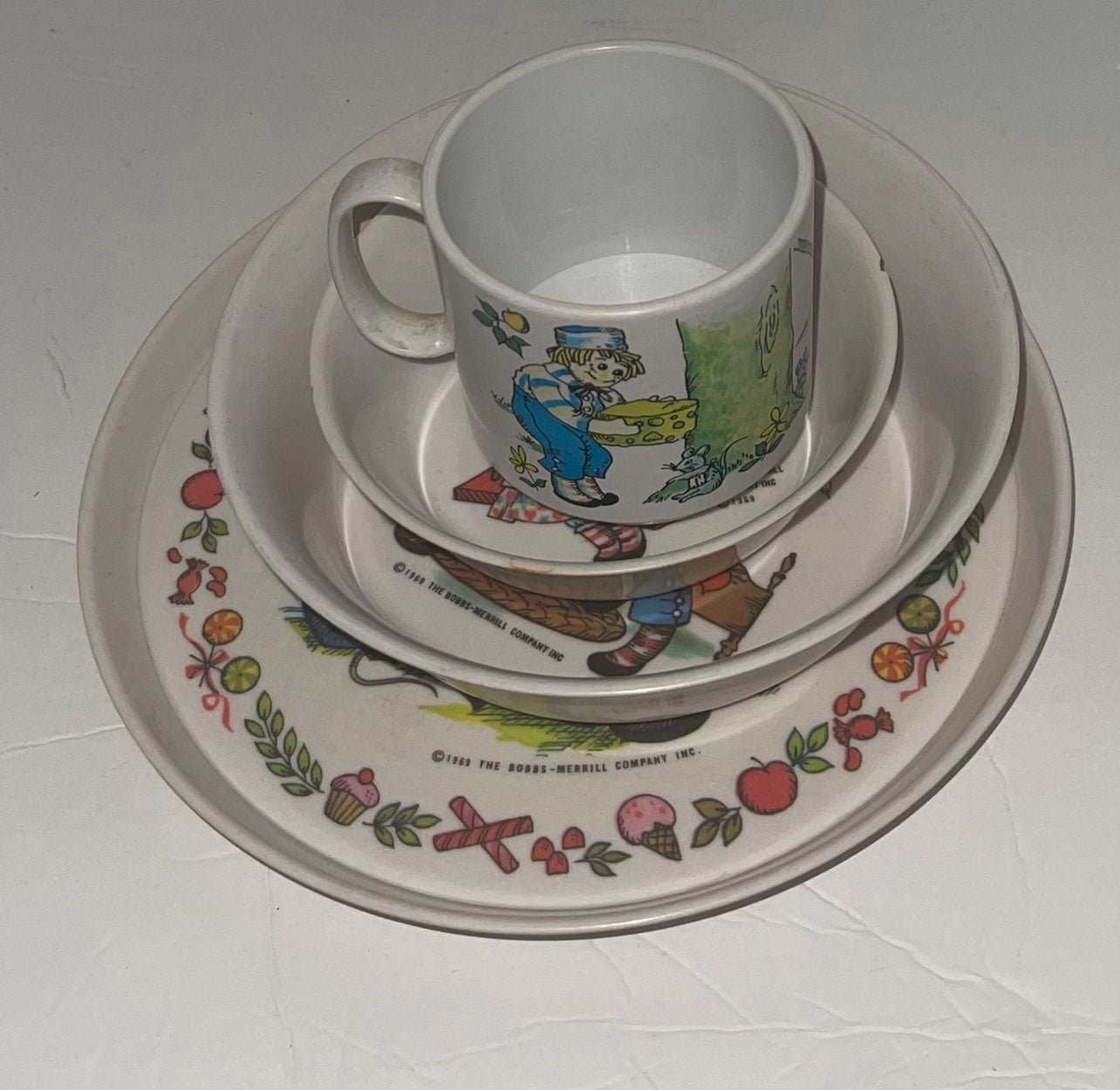 Vintage Raggedy Ann and Andy dinner set