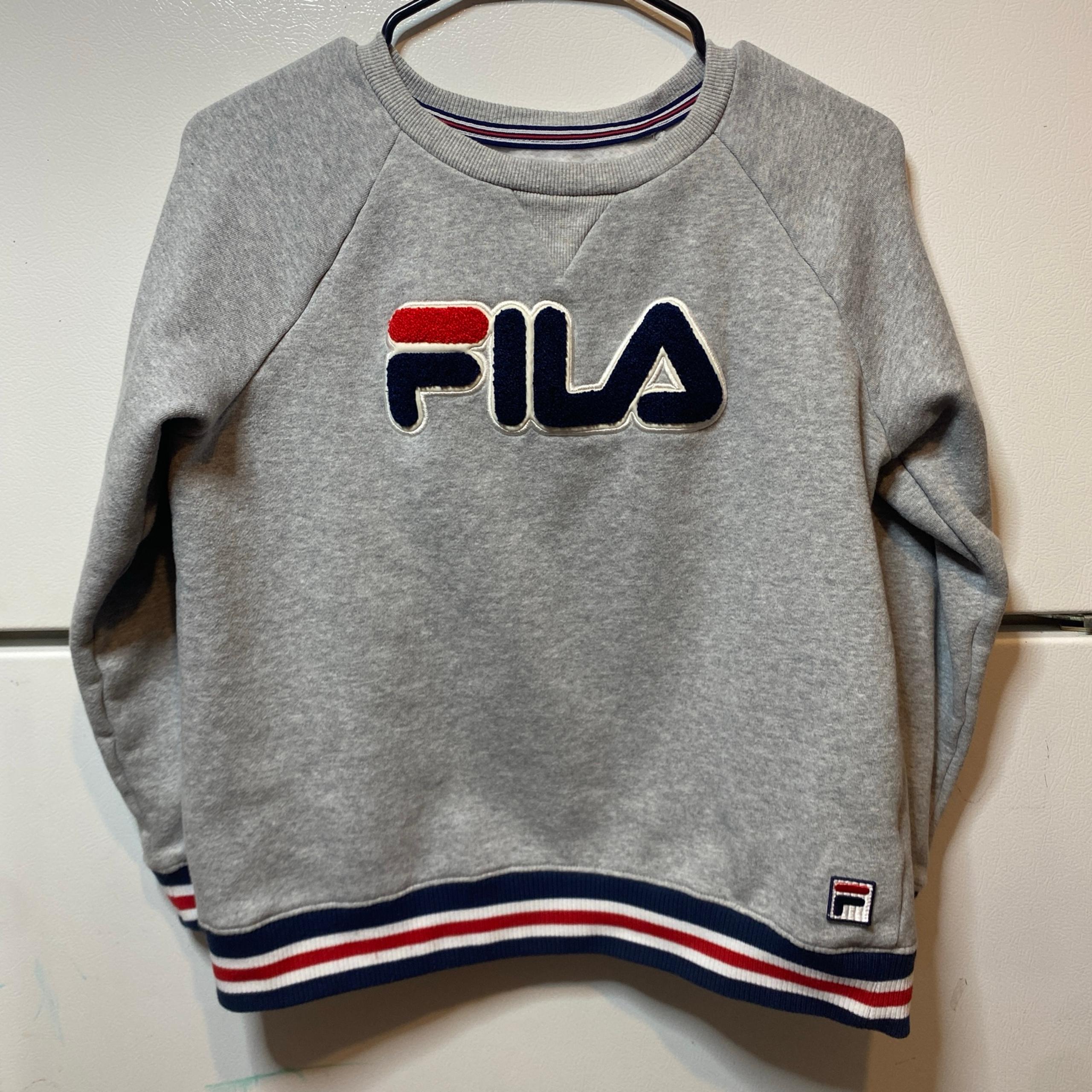 FILA Unisex For Youth Size large Sweatshirt Pullover Heather Gray
