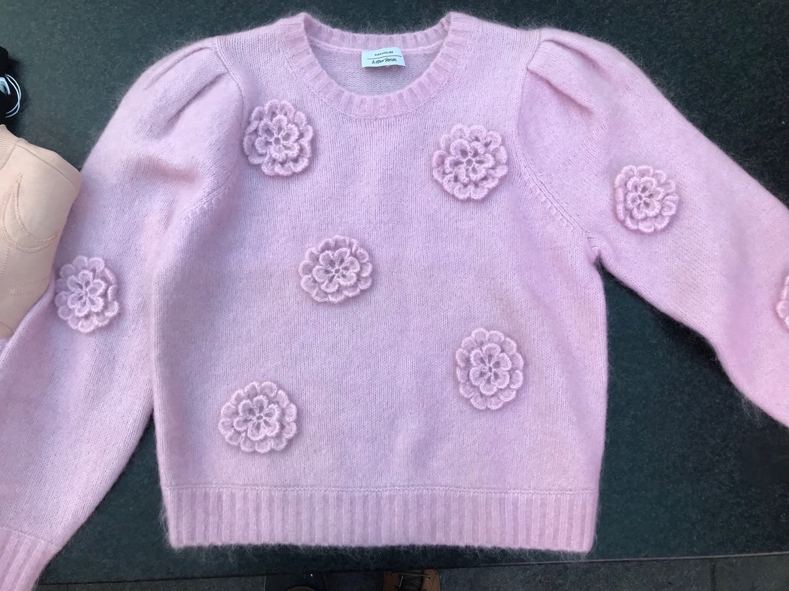 & Other Stories: PINK WOOL FLORAL SWEATER