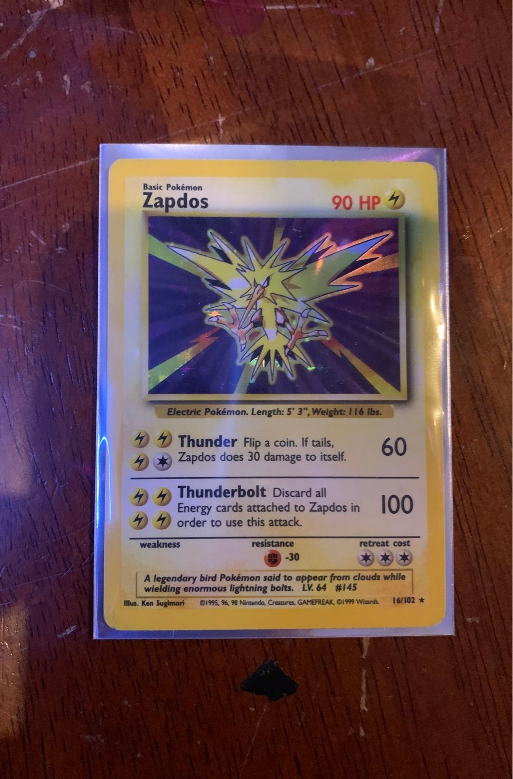 Zapdos pokemon card